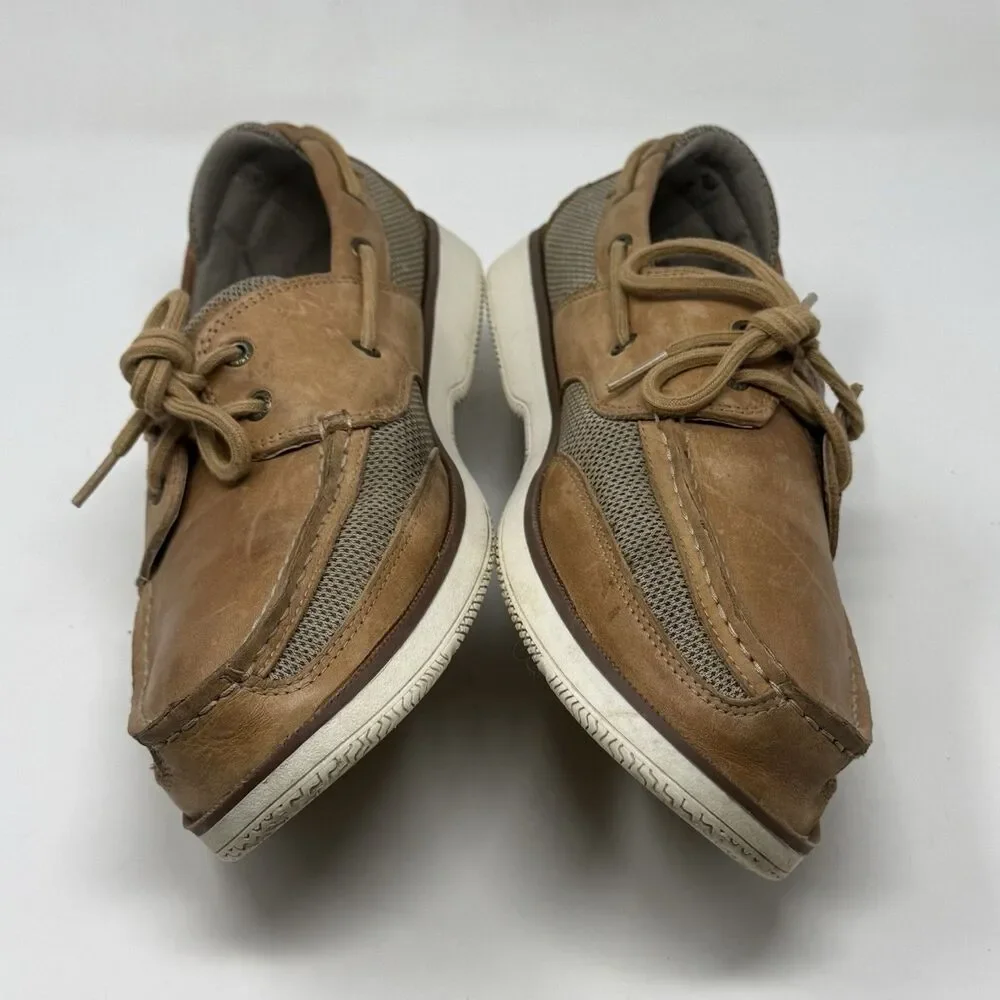 Sperry Top Sider Surveyor 2 Boat Shoes Mens 13 Brown Leather 2 Eye NO INSOLES